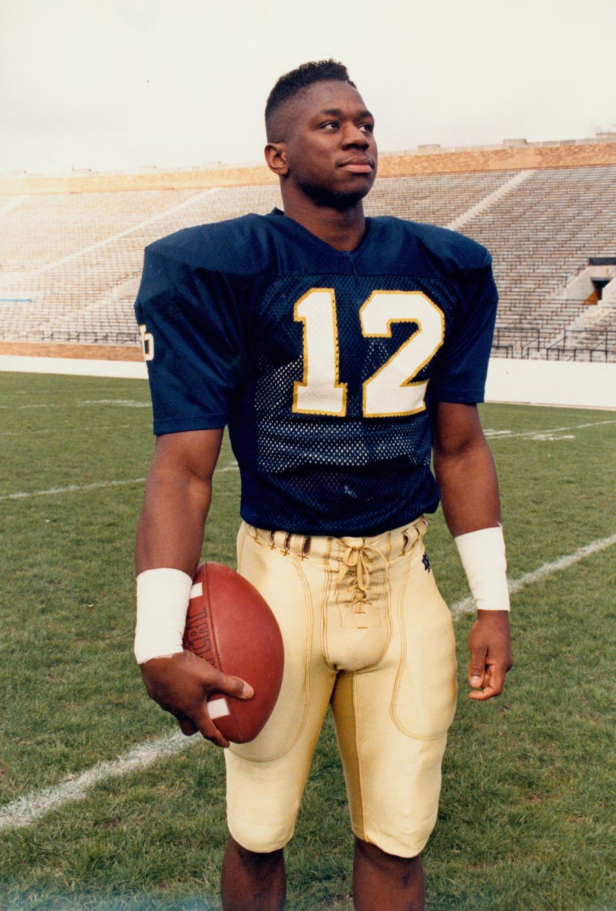 Ricky Watters in his Notre Dame uniform